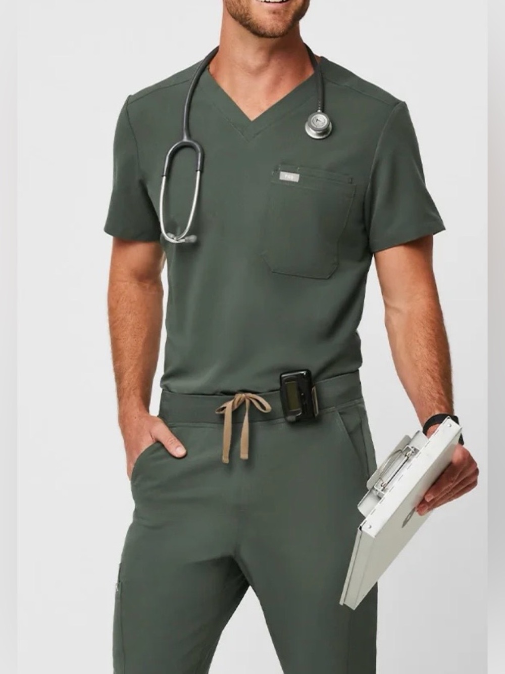 FIGS Scrub Top Technical Collection One Pocket V-Neck Medical Uniform Men Navy S